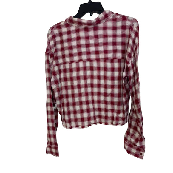Abound Red Tibetan Dobby Plaid Top Size‎ Medium NEW - Picture 4 of 4